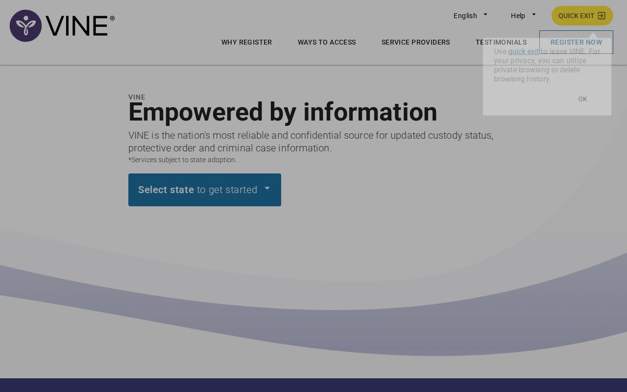 Custody notification option for Pawnee County arrest records