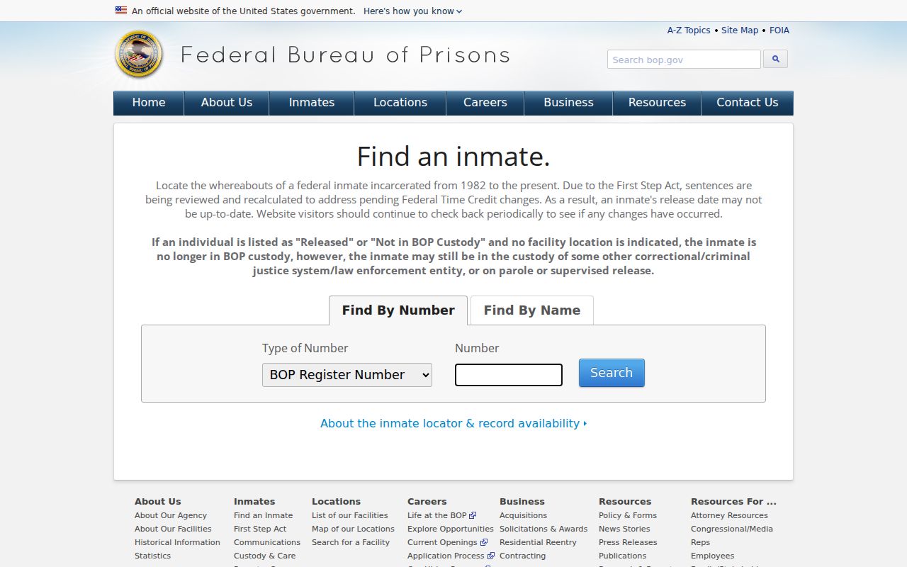 Federal inmate locator for Pawnee County arrest custody checks