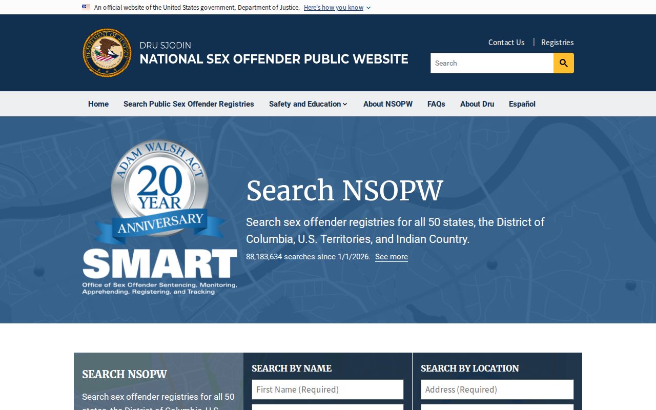 Pawnee County sex offender check with national registry search