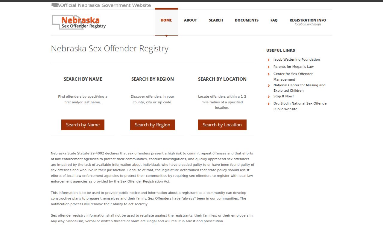 Pawnee County sex offender check on Nebraska registry hub
